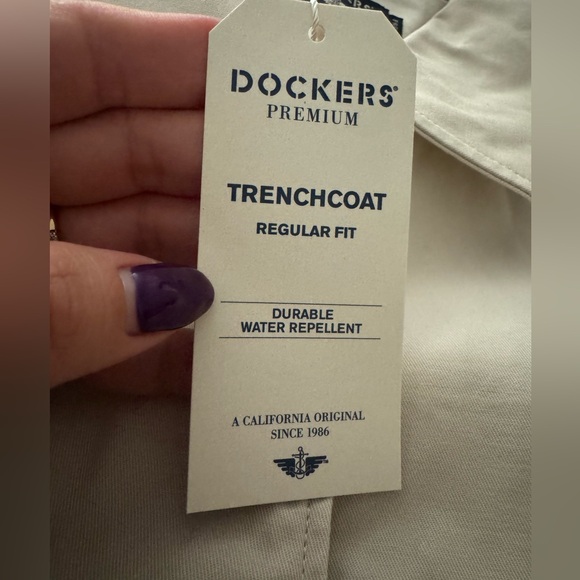 Dockers Trench Coat Regular Large Fit Beige - Picture 4 of 9